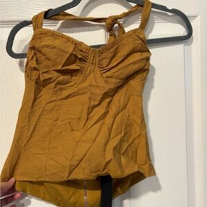 Lulu's Mustard Tie-Strap Bustier Camisole
